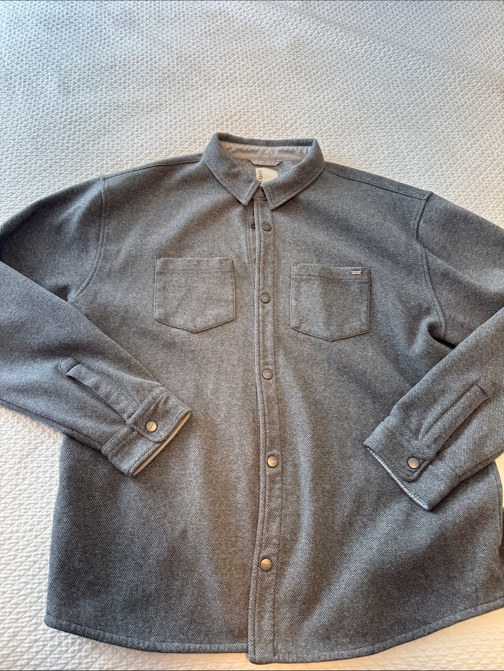 Vuori Gray Button-Front Overshirt